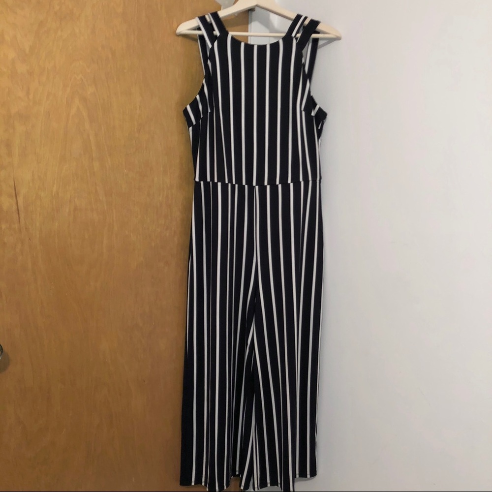 Black and White Stripe Jumpsuit